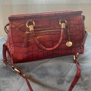 Brahmin Schooner Satchel Scarlet Vardo- Red
